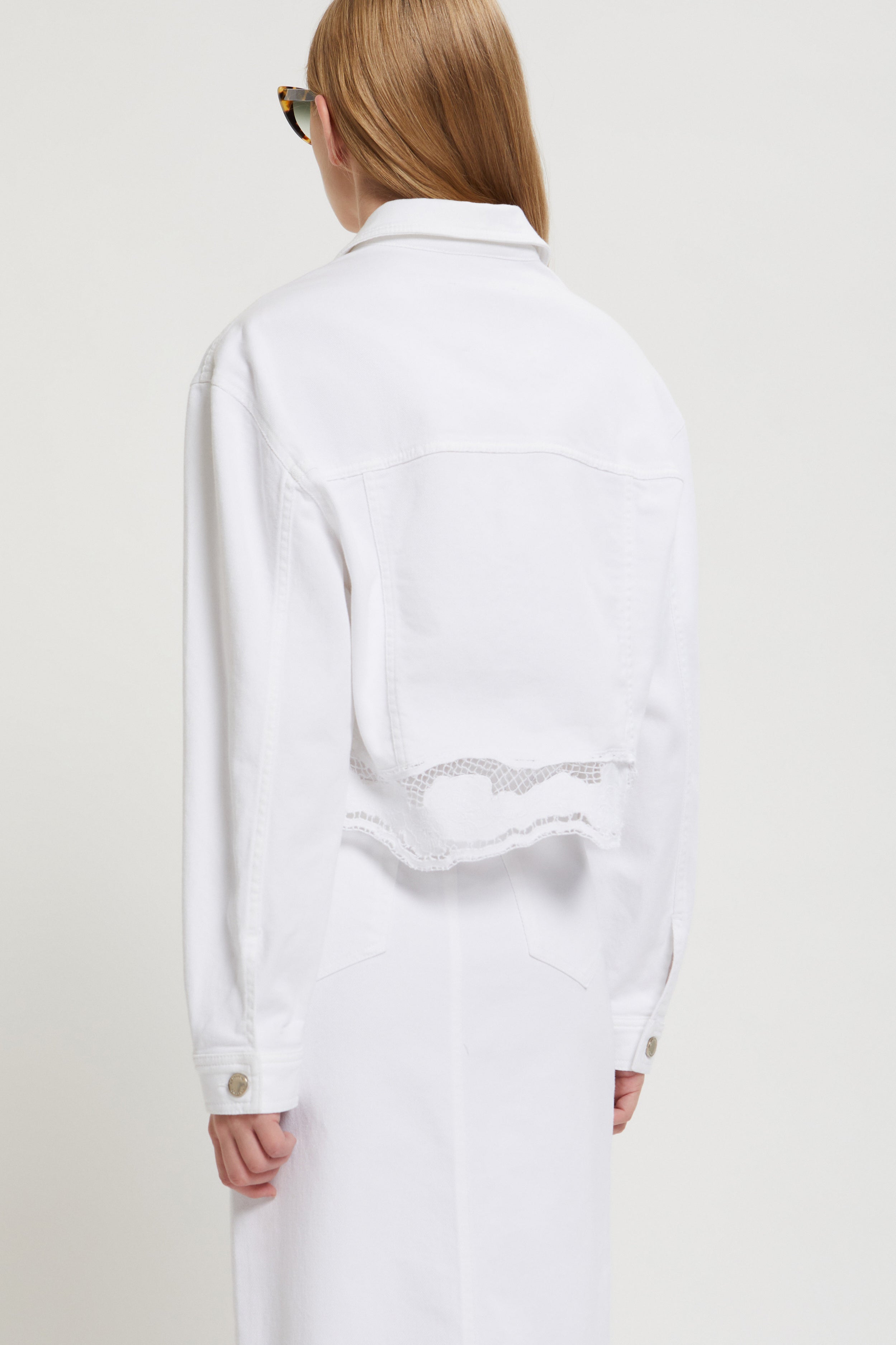 Image of DENIM JACKET WITH EMBROIDERY APPLICATION