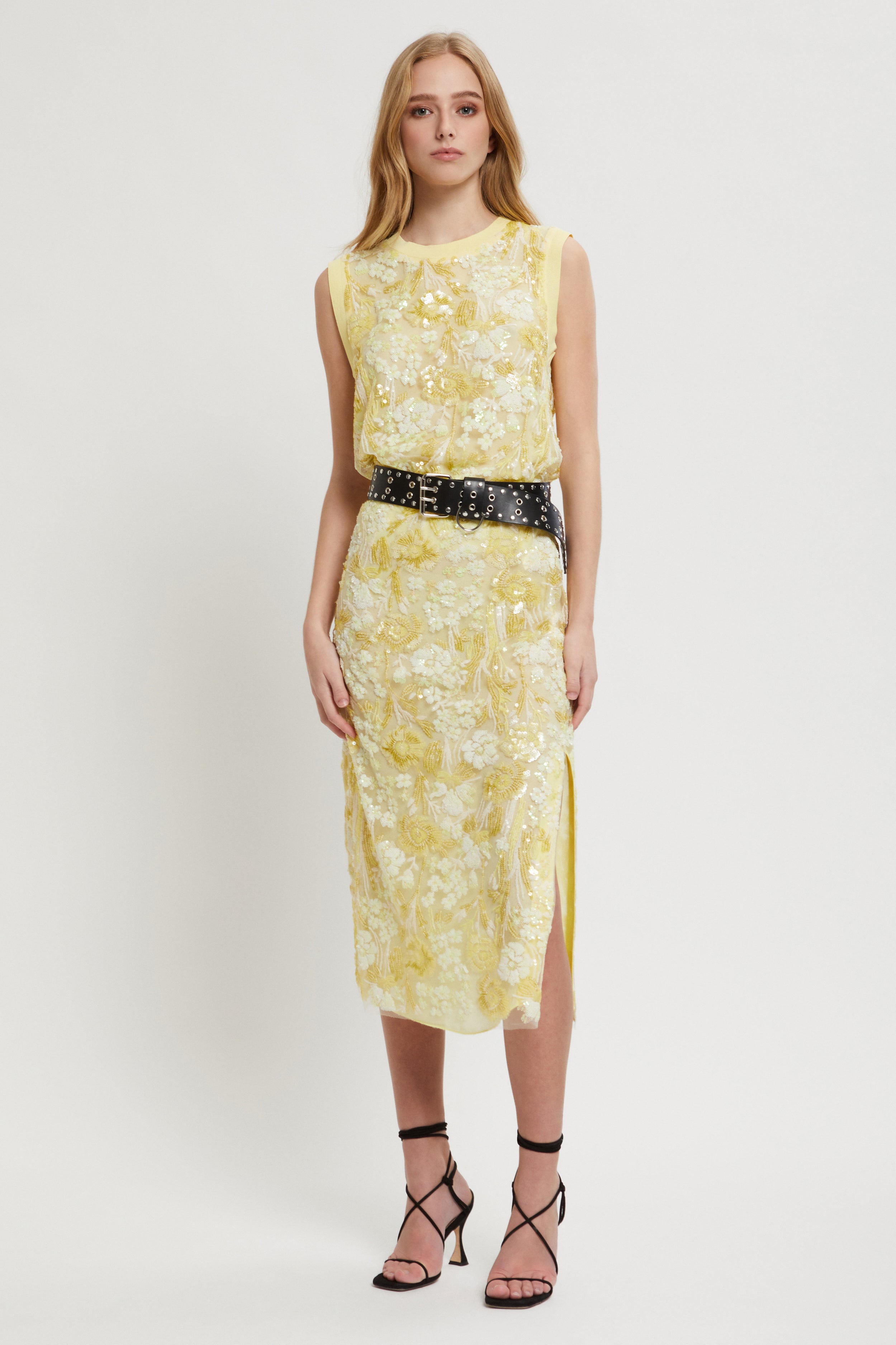 Image of SKIRT WITH SEQUINED FLOWERS