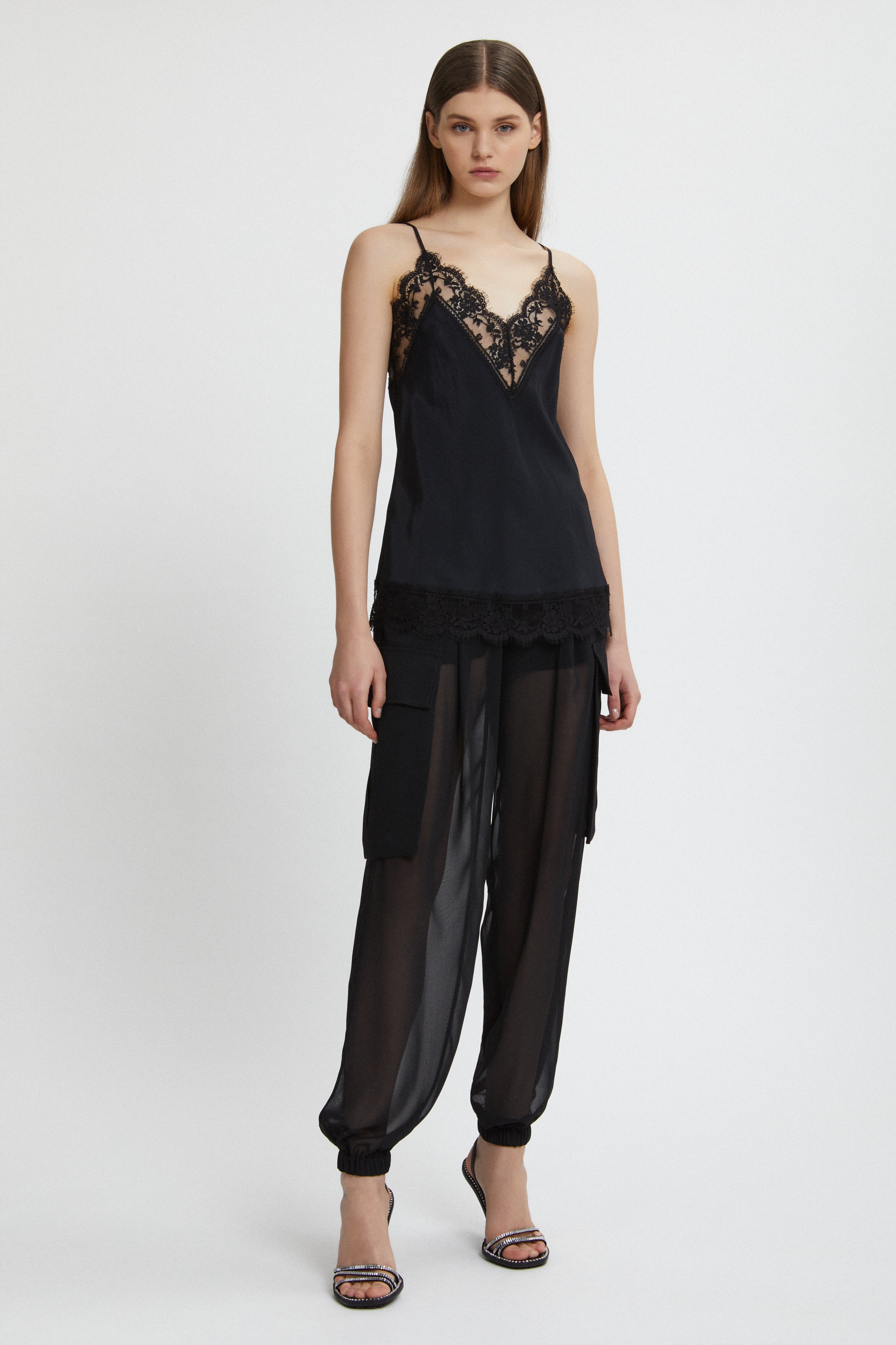 Image of PANTALONE CARGO IN GEORGETTE