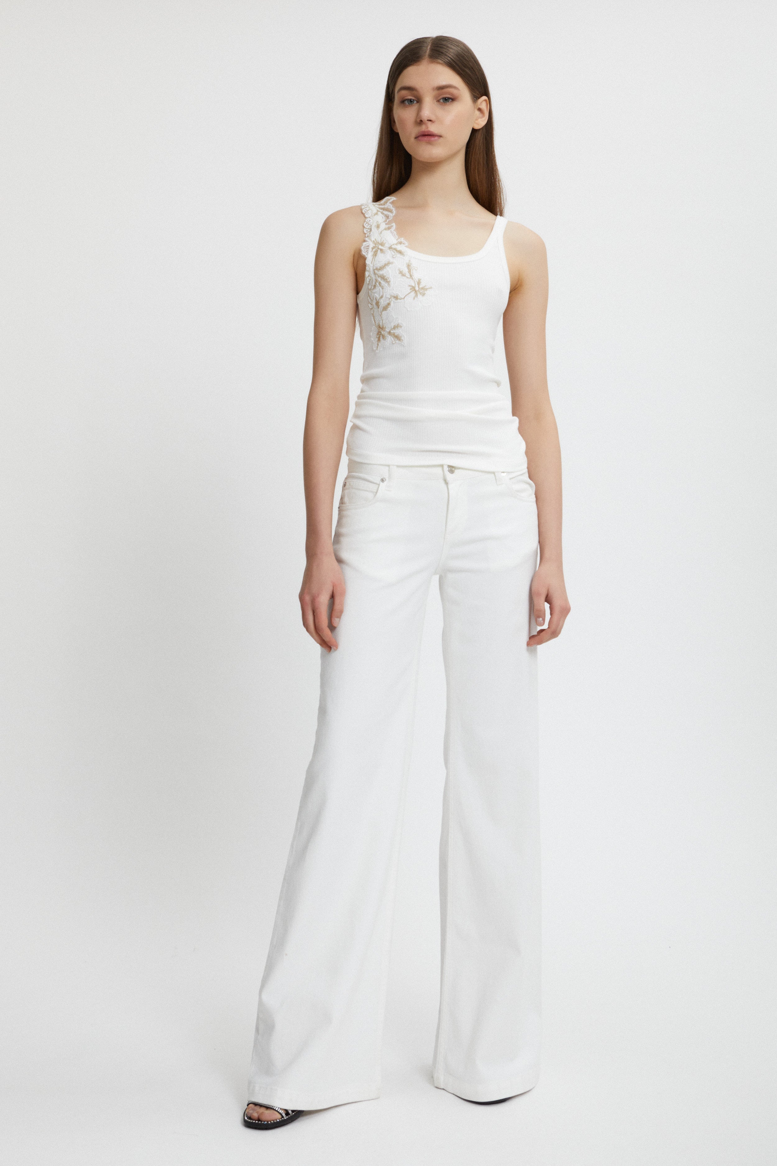 Image of COTTON FLARE PANTS