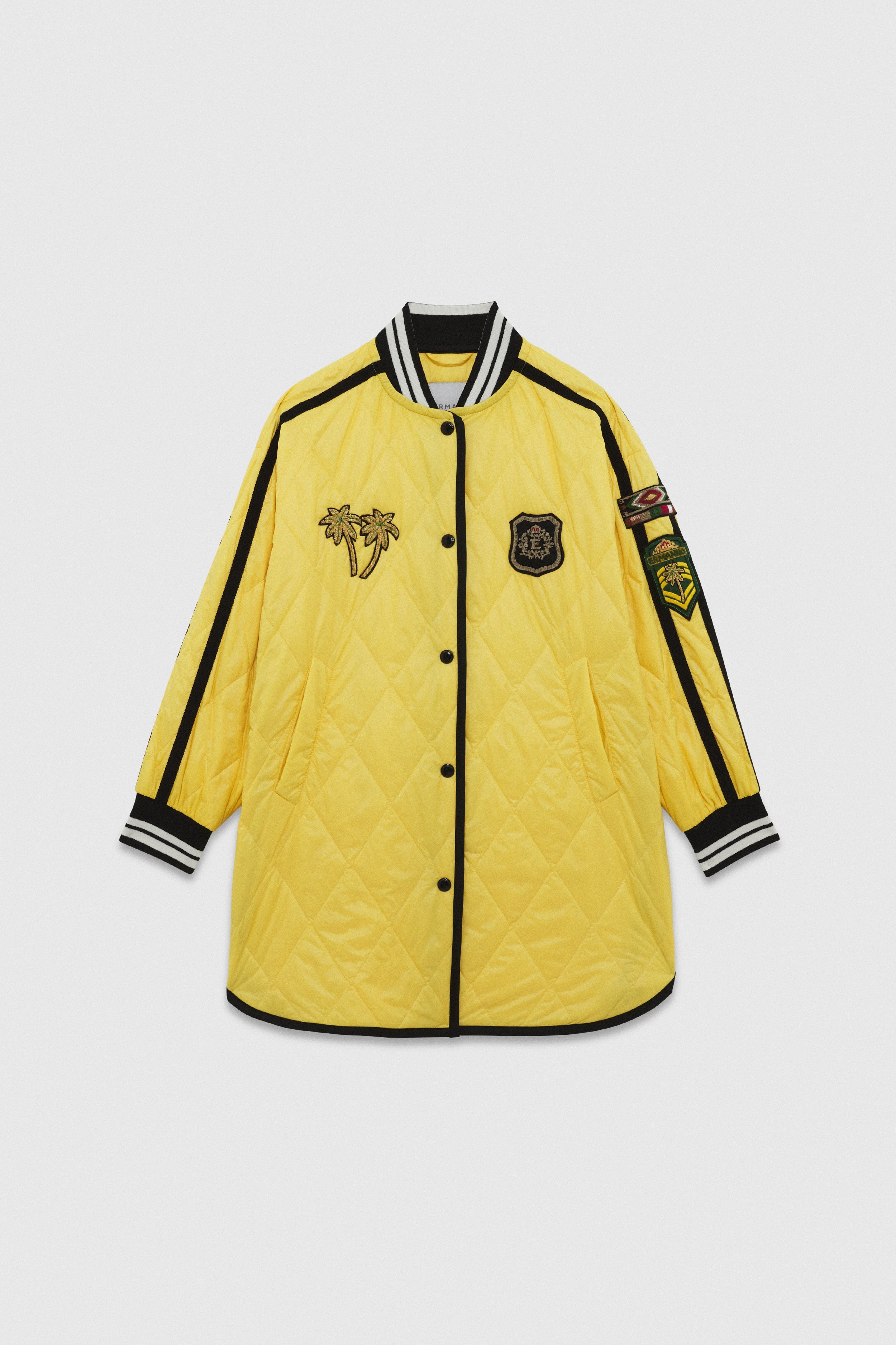 BOMBER TRAPUNTATO CON BORDI IN MAGLIA