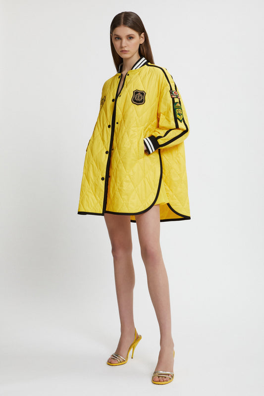 BOMBER TRAPUNTATO CON BORDI IN MAGLIA