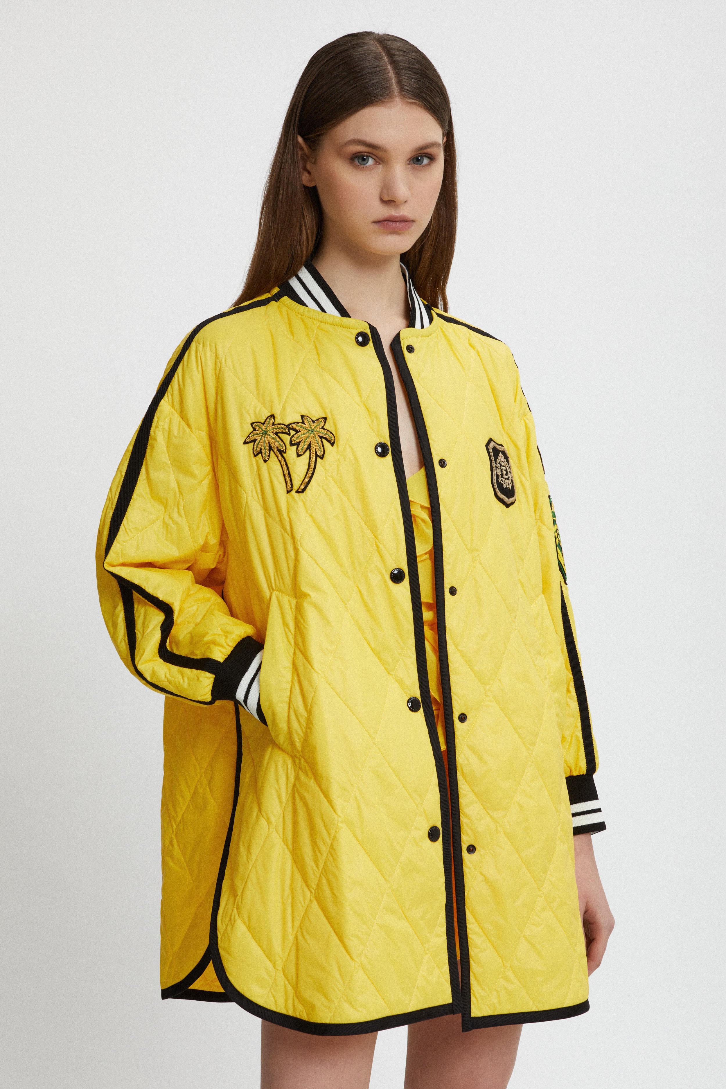 BOMBER TRAPUNTATO CON BORDI IN MAGLIA