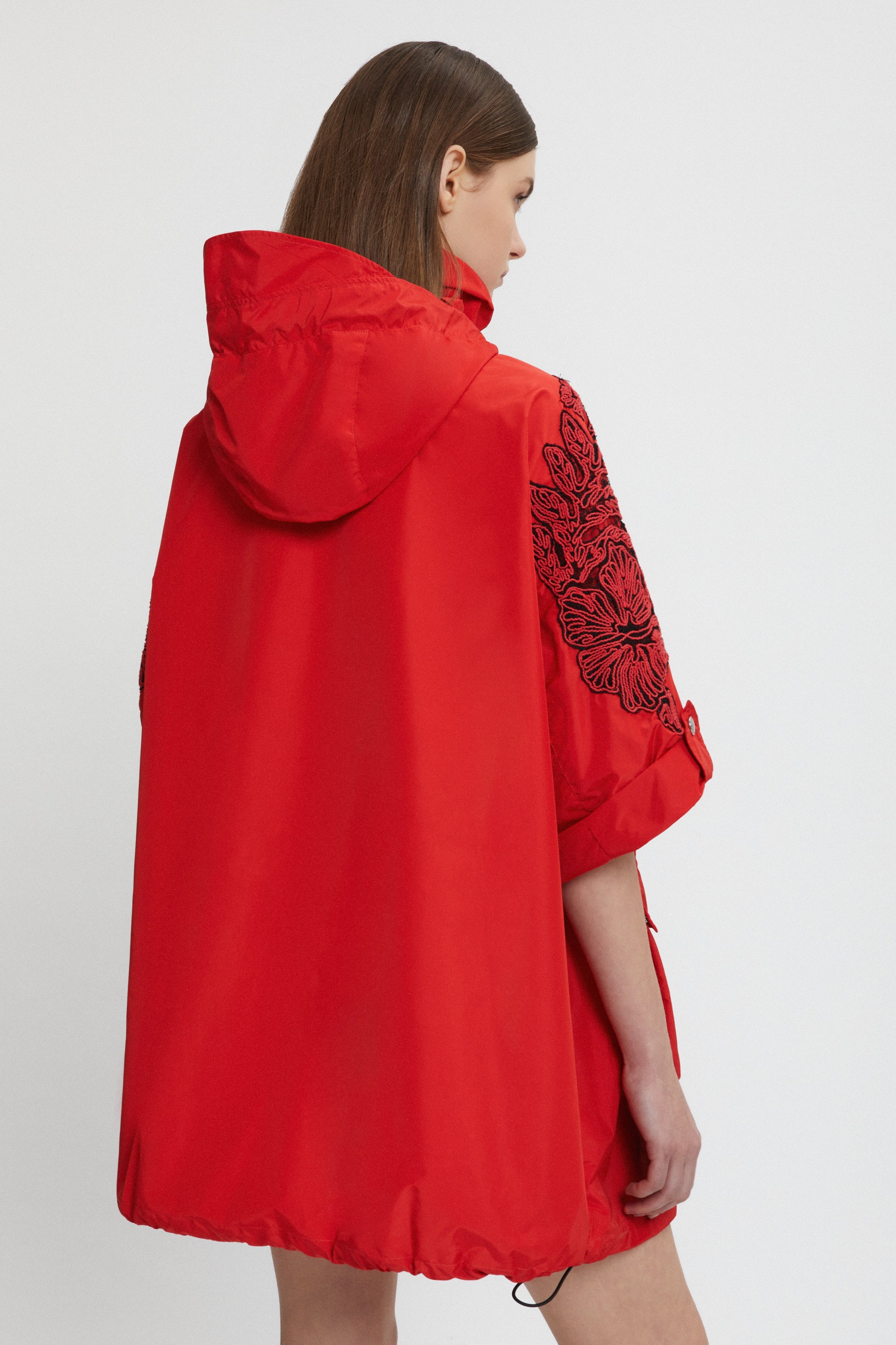 PARKA TASCONATO IN TAFFETAS CON RICAMO