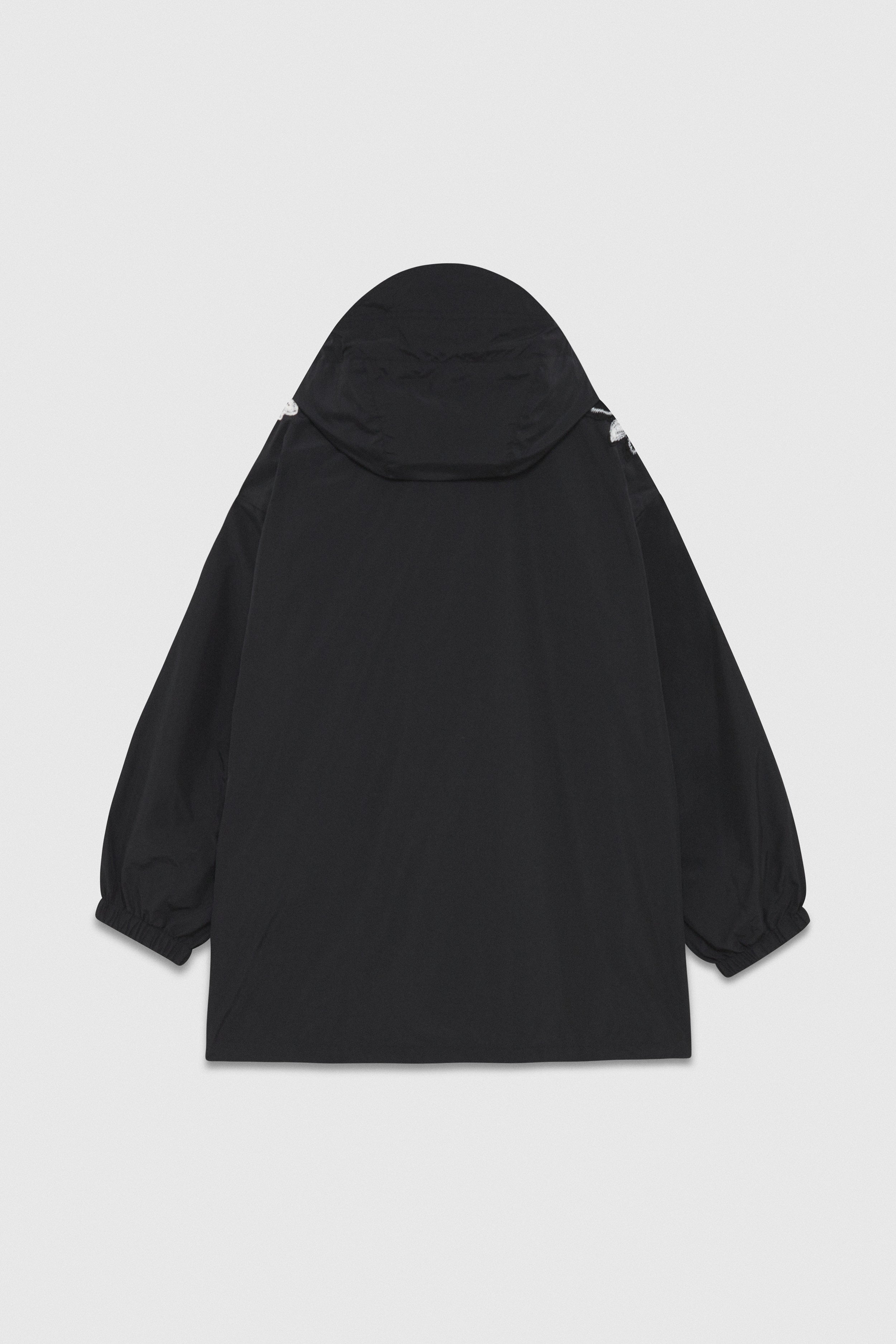 Image of TAFFETA PARKA COAT WITH BICOLOR EMBROIDERY