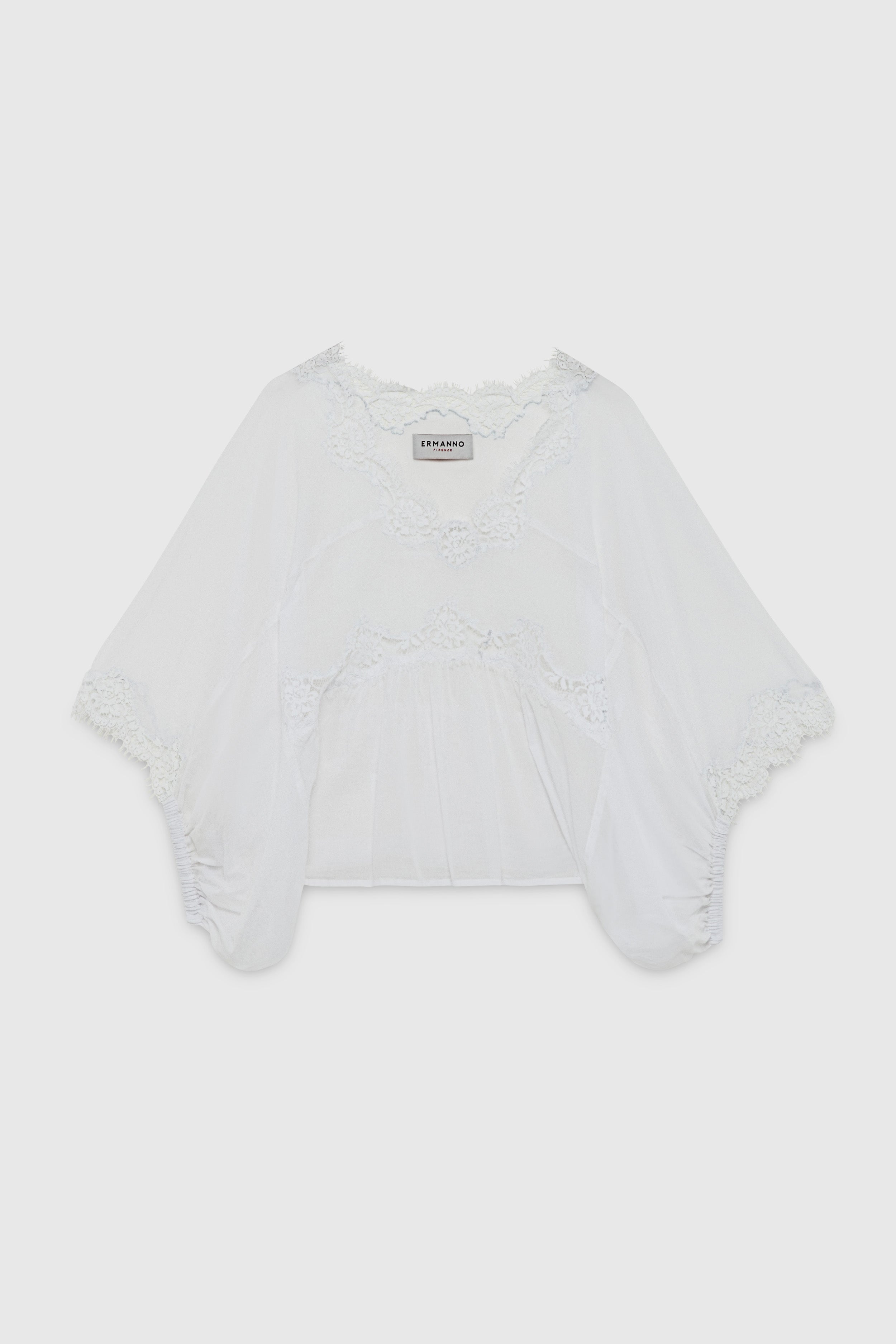 BLUSA IN MUSSOLA CON PIZZO