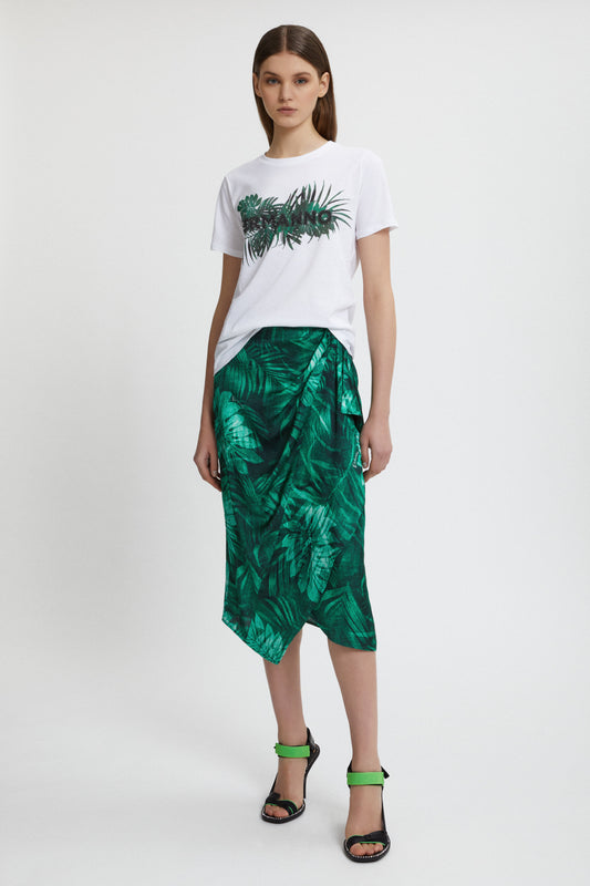 FOREST PRINTED T-SHIRT WITH RHINESTONE