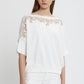 LIGHT SWEATER WITH BICOLOR REBRODé LACE