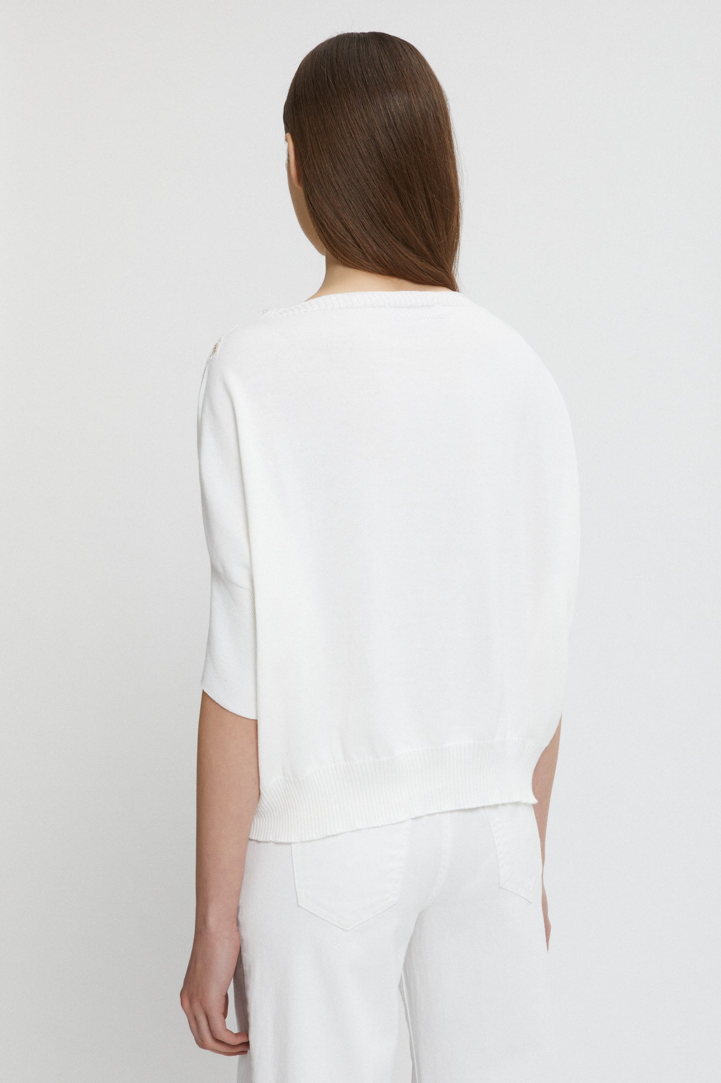 LIGHT SWEATER WITH BICOLOR REBRODé LACE