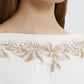 LIGHT SWEATER WITH BICOLOR REBRODé LACE