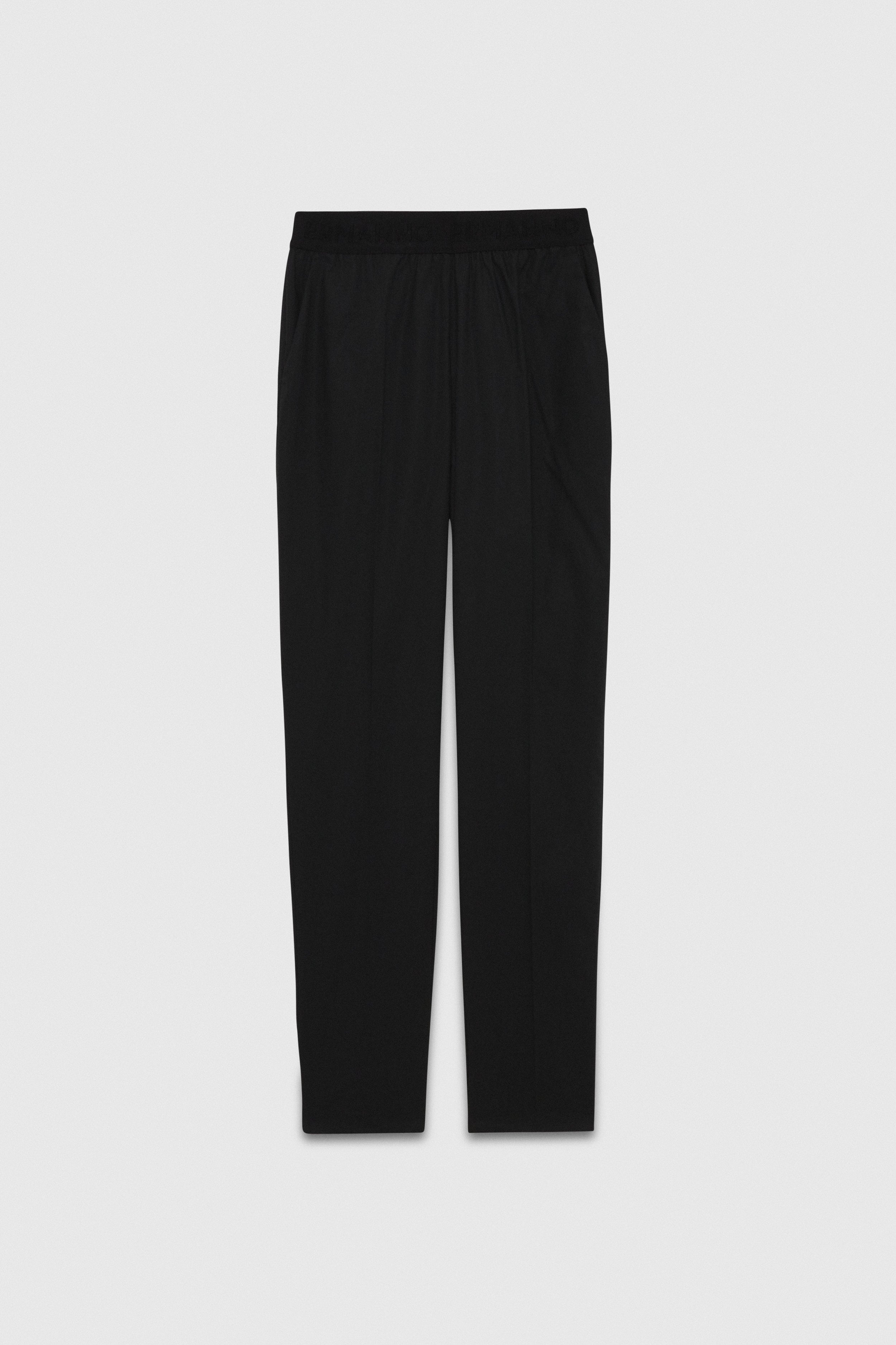 PANTALONI IN POPELINE CON ELASTICO LOGATO