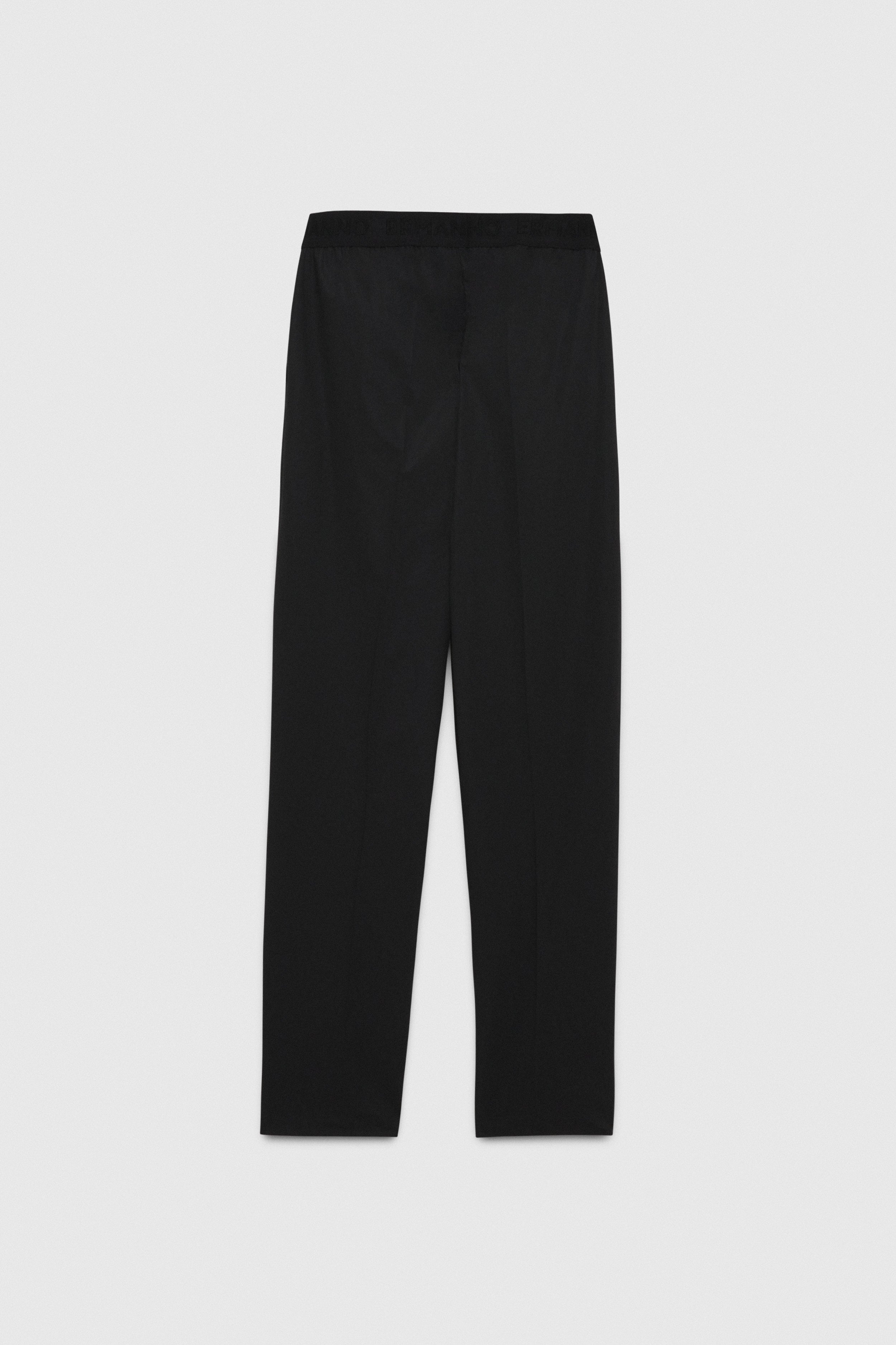 PANTALONI IN POPELINE CON ELASTICO LOGATO