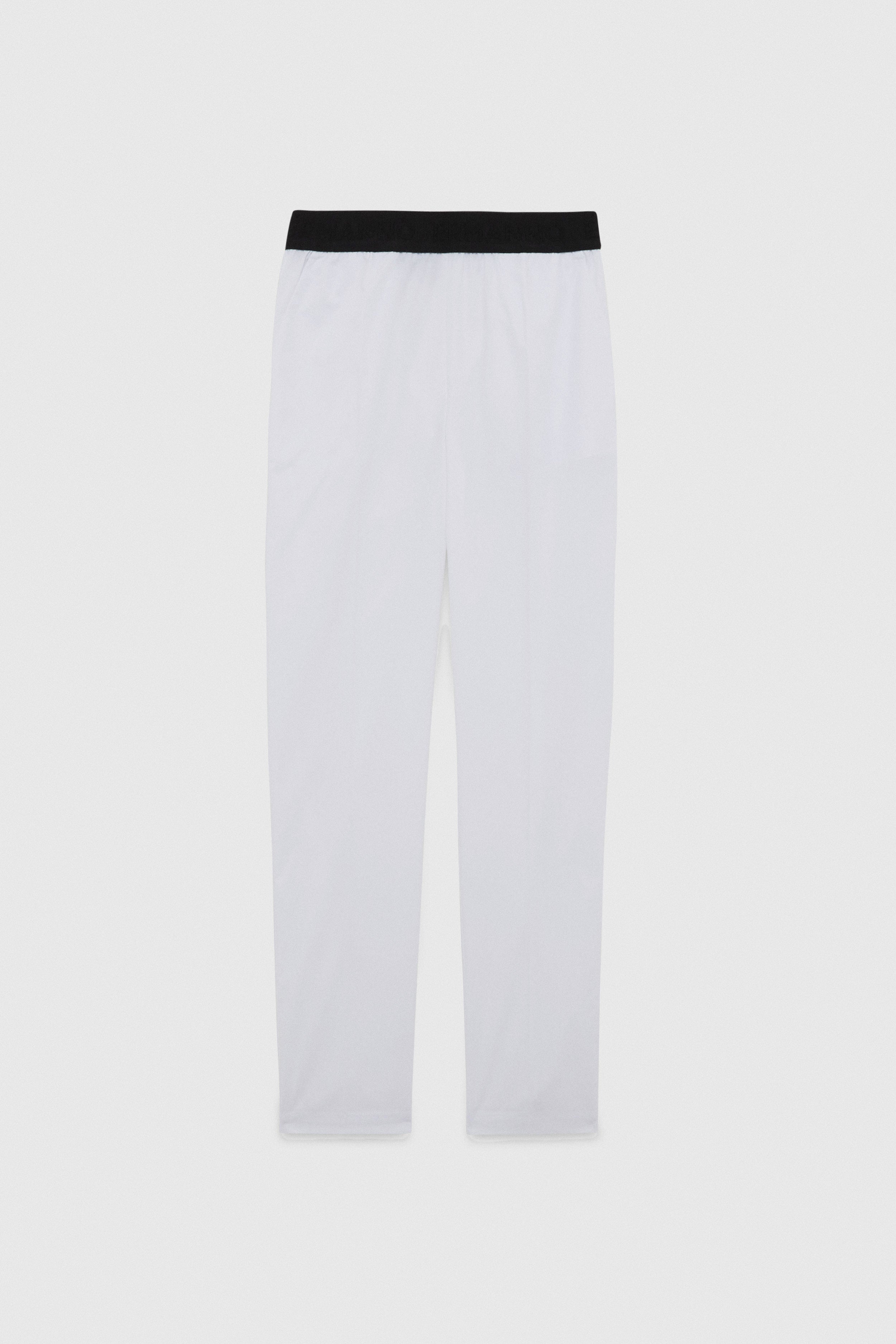 PANTALONI IN POPELINE CON ELASTICO LOGATO