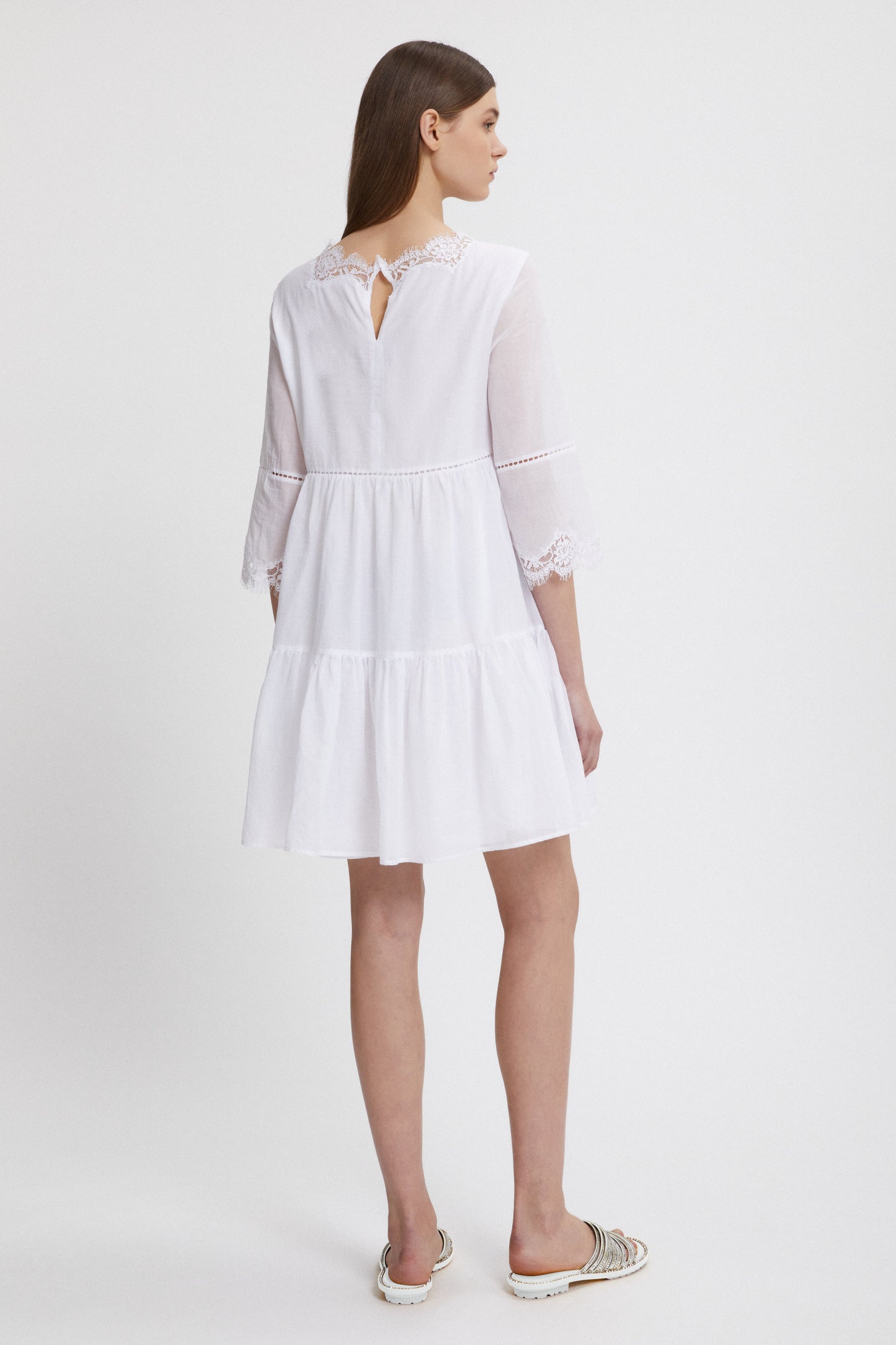 MUSLIN COTTON DRESS WITH EMBROIDERY