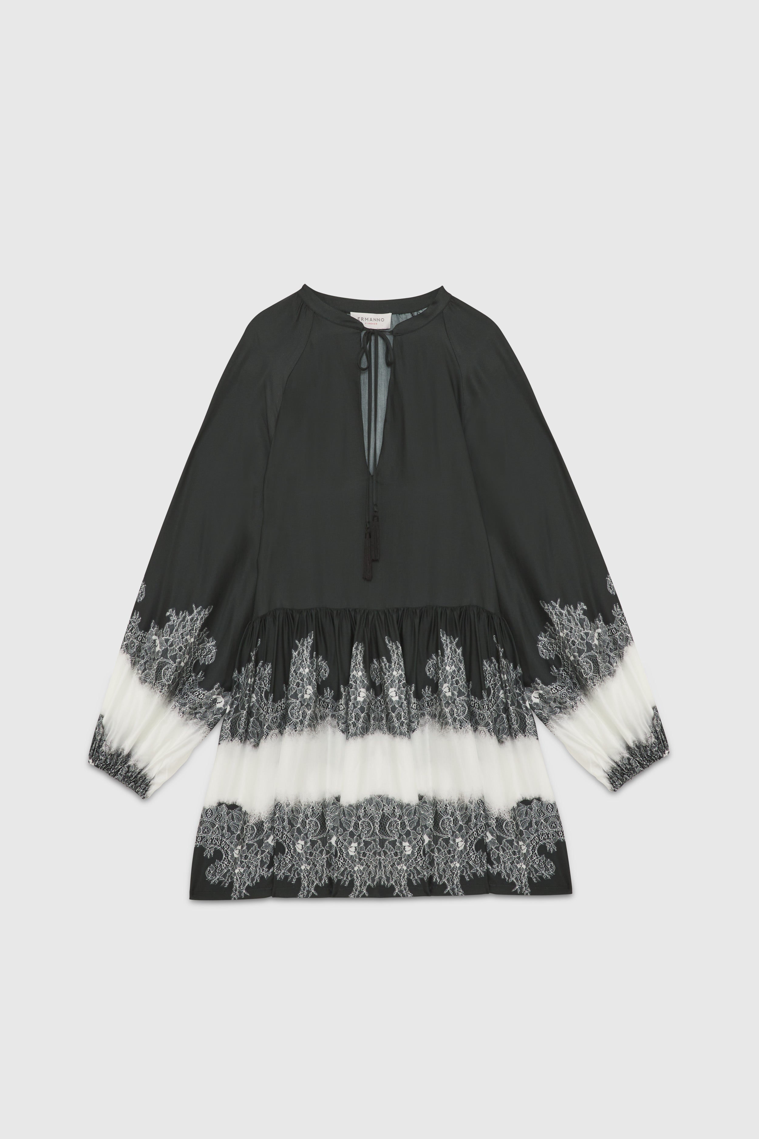 ABITO CORTO IN RASO STAMPATO