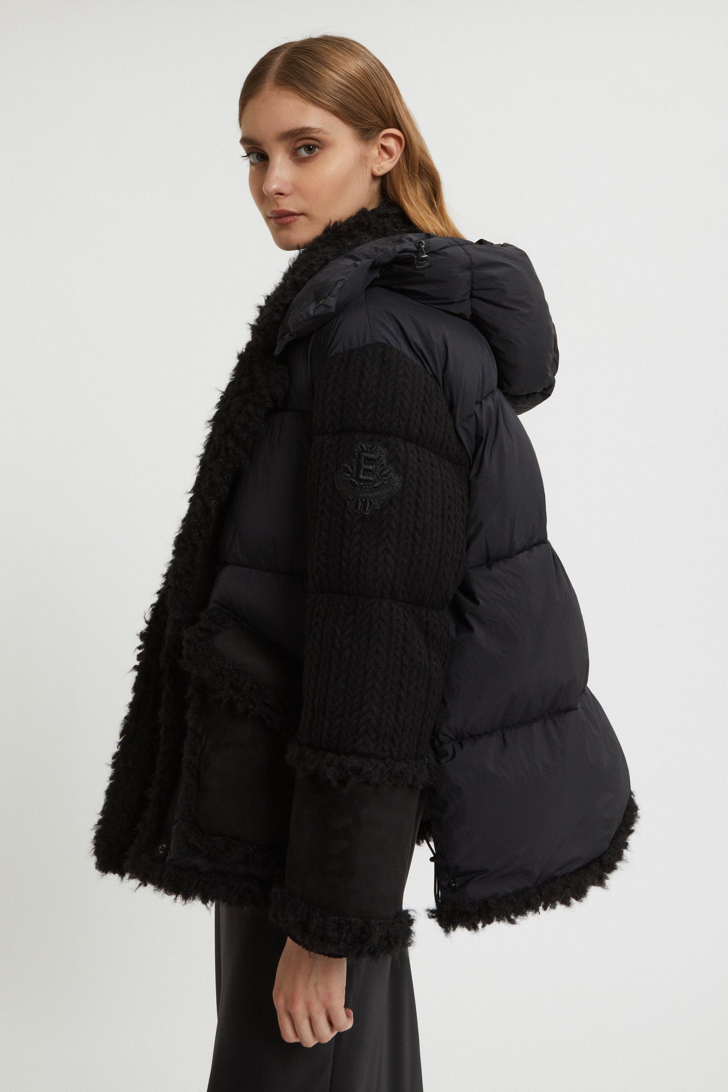 PADDED JACKET WITH ECO-SHEEPSKIN INSERTS