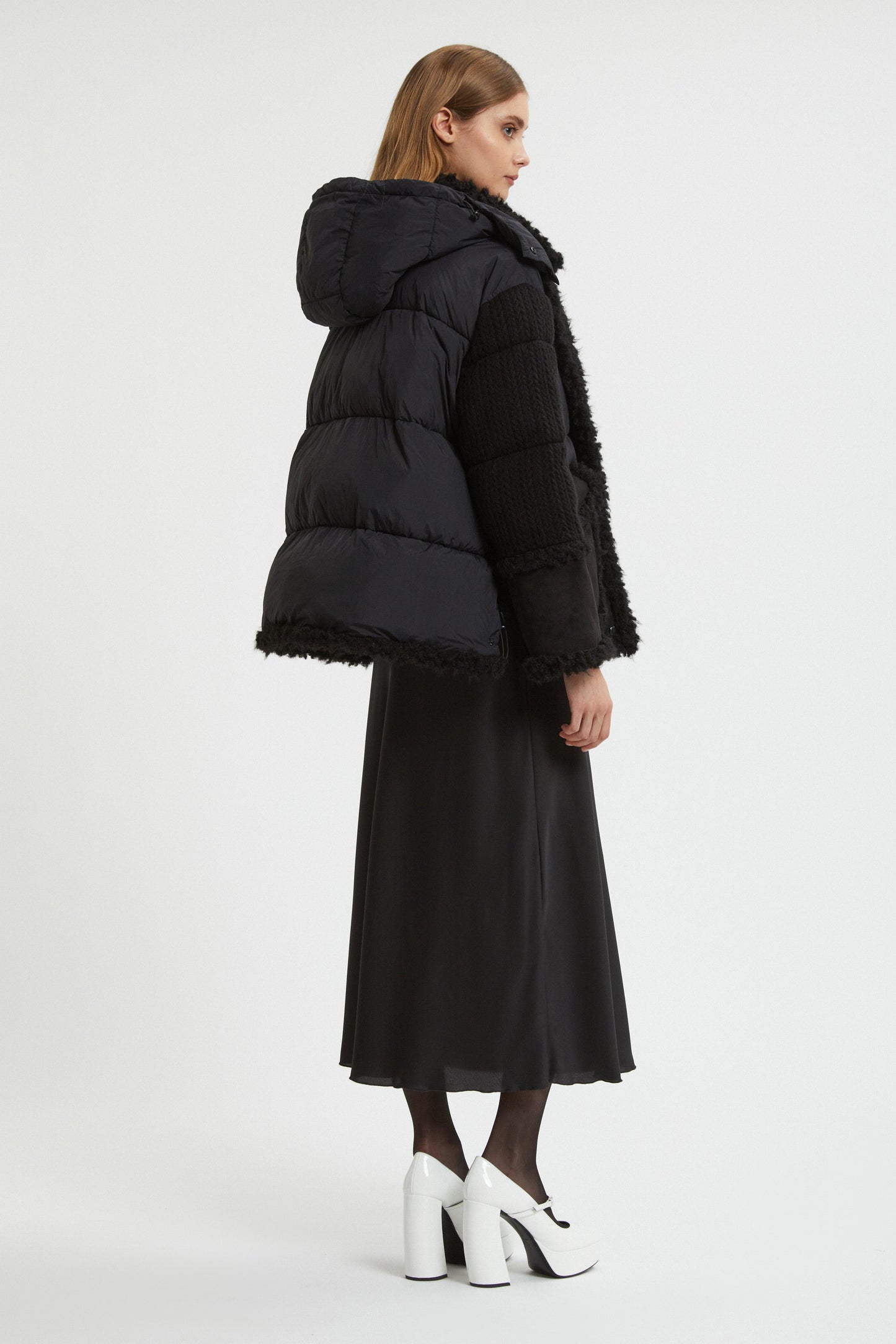 PADDED JACKET WITH ECO-SHEEPSKIN INSERTS