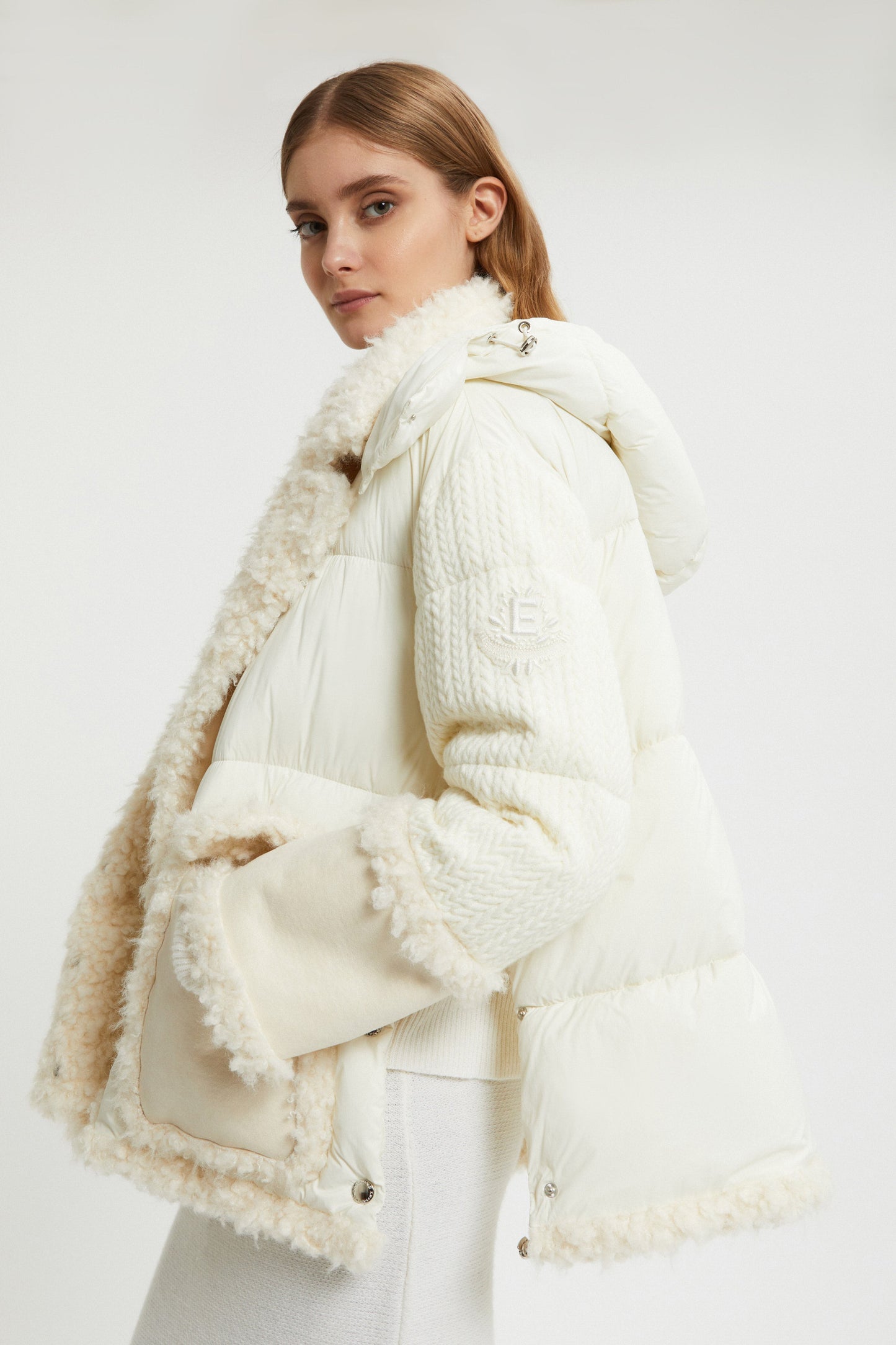 PADDED JACKET WITH ECO-SHEEPSKIN INSERTS