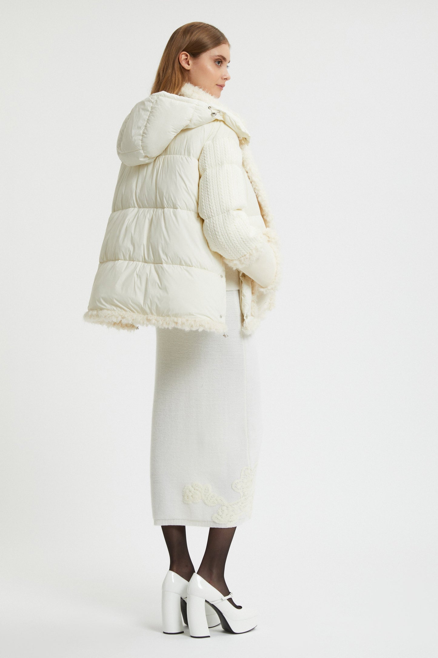 PADDED JACKET WITH ECO-SHEEPSKIN INSERTS