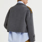 DOUBLE FABRIC JACKET WITH SHOULDER APPLICATION