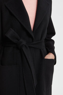 Image of MANTEAU EN TISSU DOUBLE AVEC CEINTURE