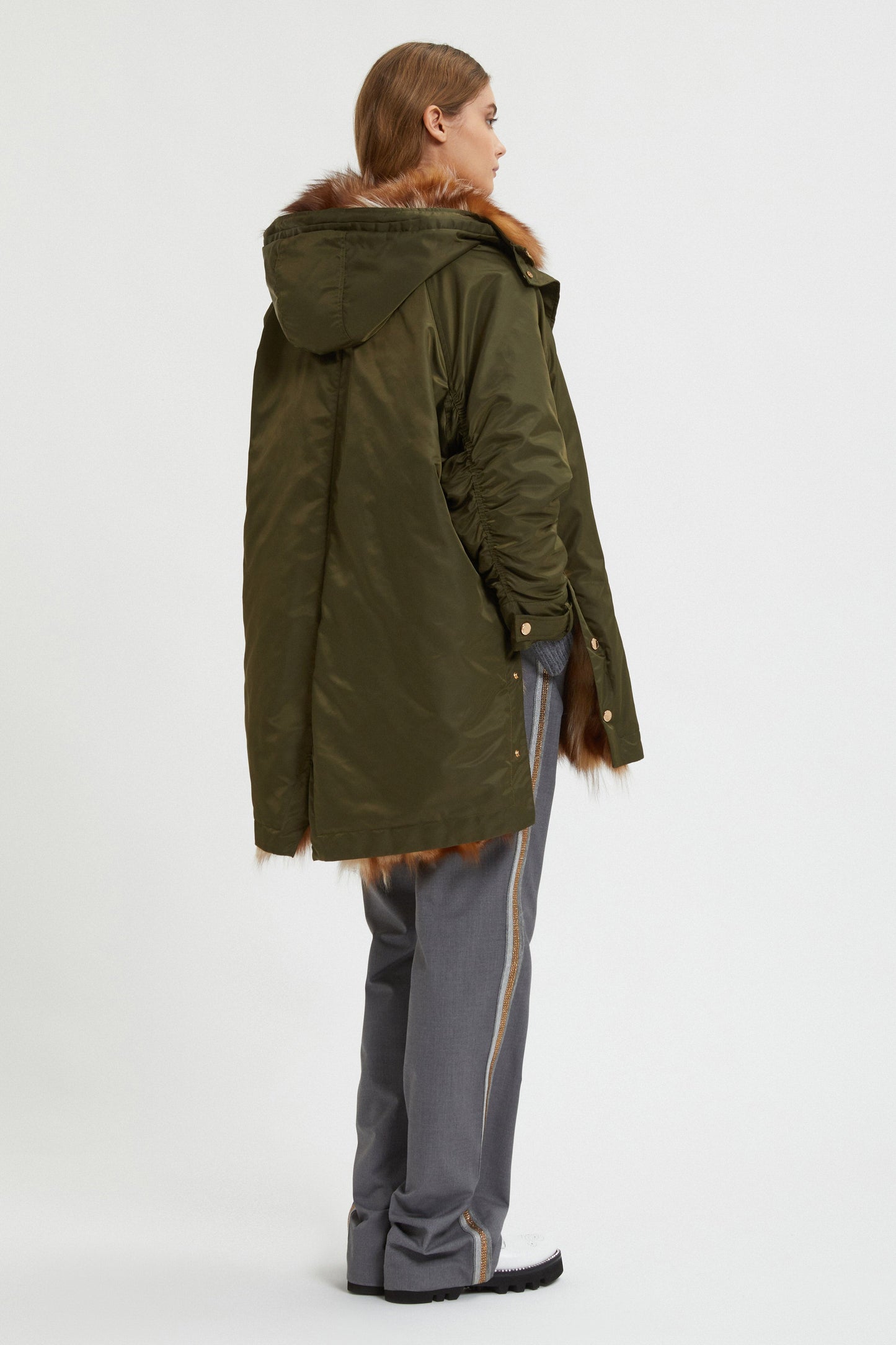 PARKA WITH DETHACHABLE INNER FOX WAISTCOAT