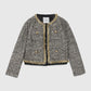 HERRINGBONE JACKET WITH GOLD CHAIN