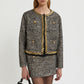 HERRINGBONE JACKET WITH GOLD CHAIN