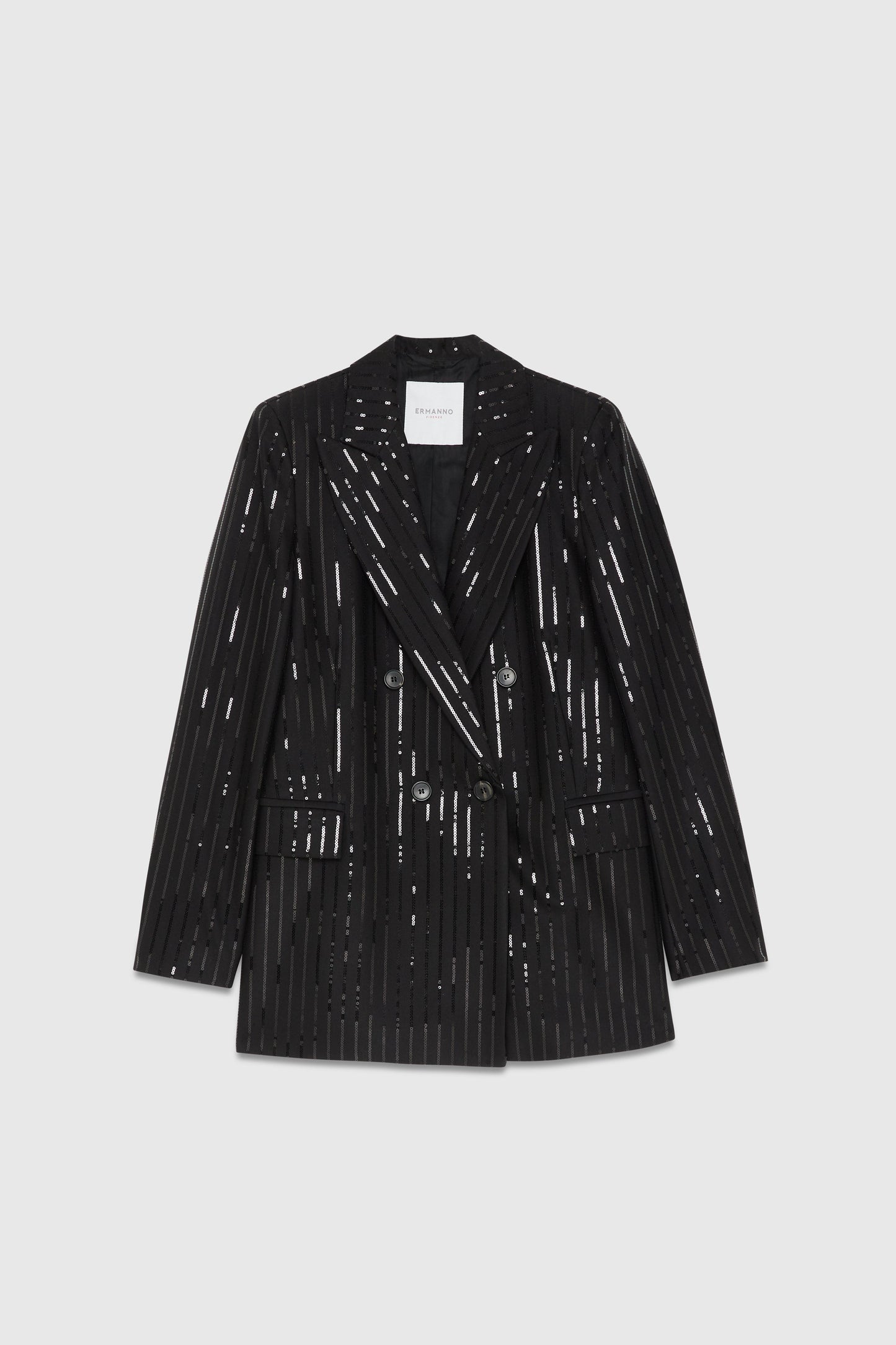 PINSTRIPE BLAZER WITH SEQUINS