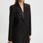 PINSTRIPE BLAZER WITH SEQUINS