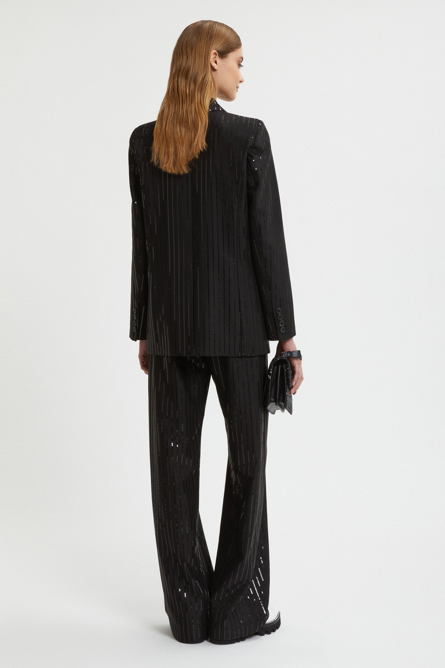 PINSTRIPE BLAZER WITH SEQUINS