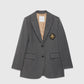 BLAZER GESSATO CON GIOIELLO