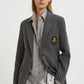 PINSTRIPE BLAZER WITH PATCH