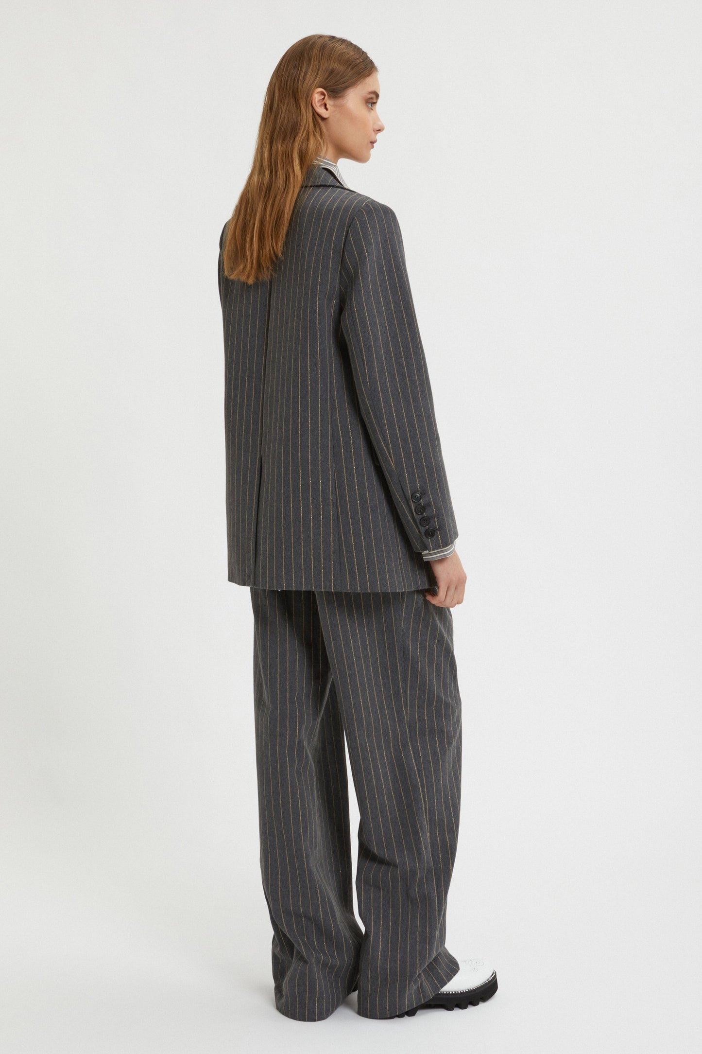 PINSTRIPE BLAZER WITH PATCH