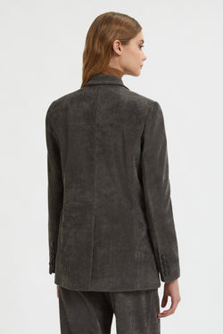 Image of VESTE à RAYURES EN VELOUR AVEC BIJOU 