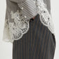 STRIPED SHIRT WITH LACE APPLICATION