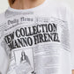 TSHIRT CON STAMPA GIORNALE E CRISTALLI