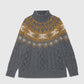 JACQUARD SWEATER WITH GOLD LUREX DETAILS