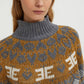 JACQUARD SWEATER WITH GOLD LUREX DETAILS