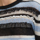 STRIPED SWEATER WITH VALENCIENNE LACE DETAILS