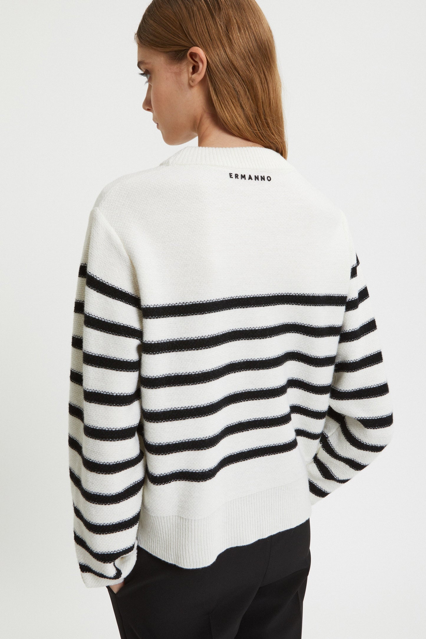 STRIPED SWEATER WITH SEQUINS EMBROIDERED