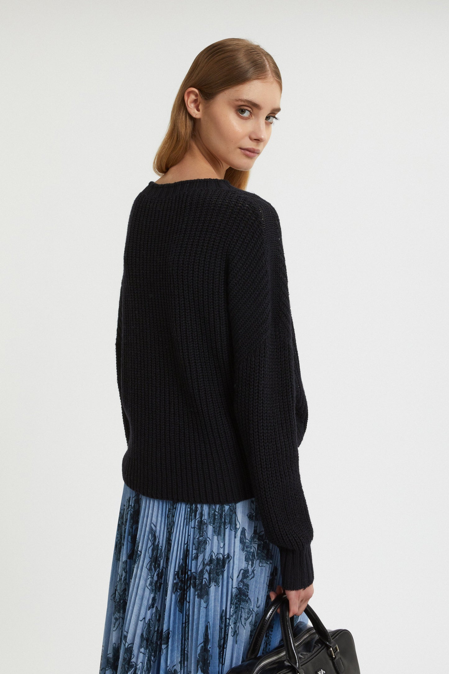 RIBBED-KNIT SWEATER WITH RHINESTONES