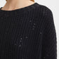 RIBBED-KNIT SWEATER WITH RHINESTONES