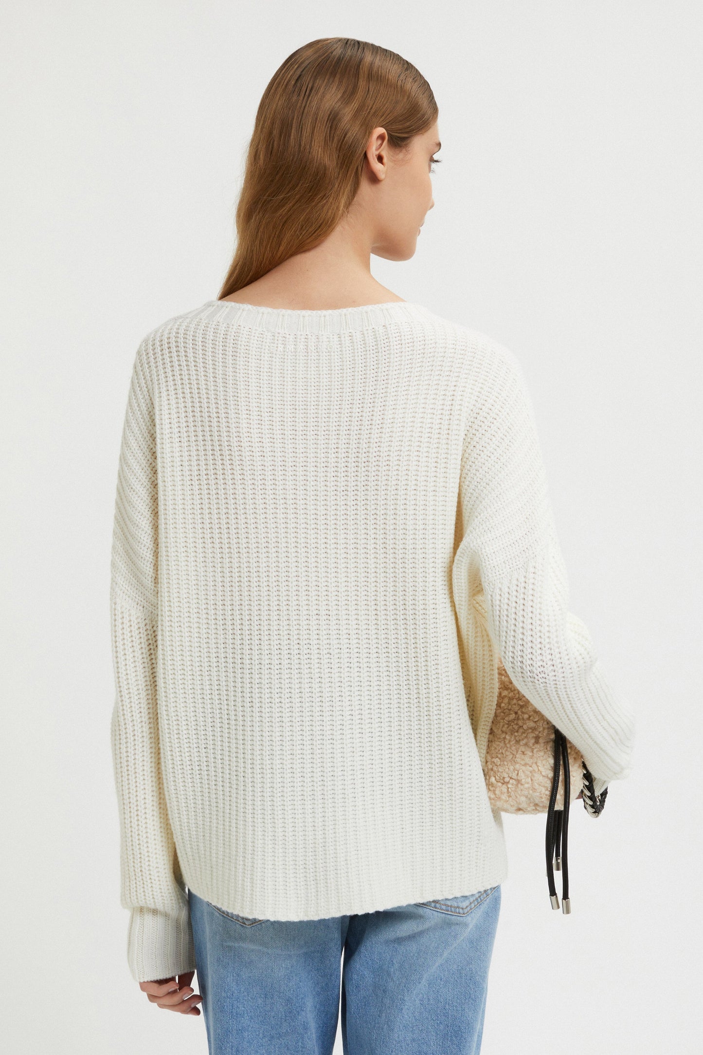 RIBBED-KNIT SWEATER WITH RHINESTONES