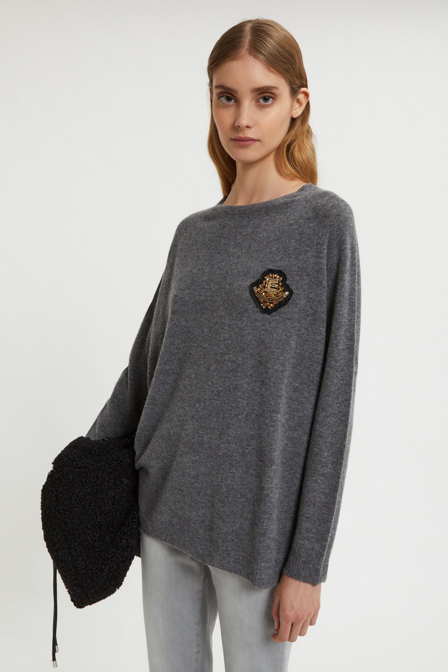 SWEATER WITH JEWEL PATCH