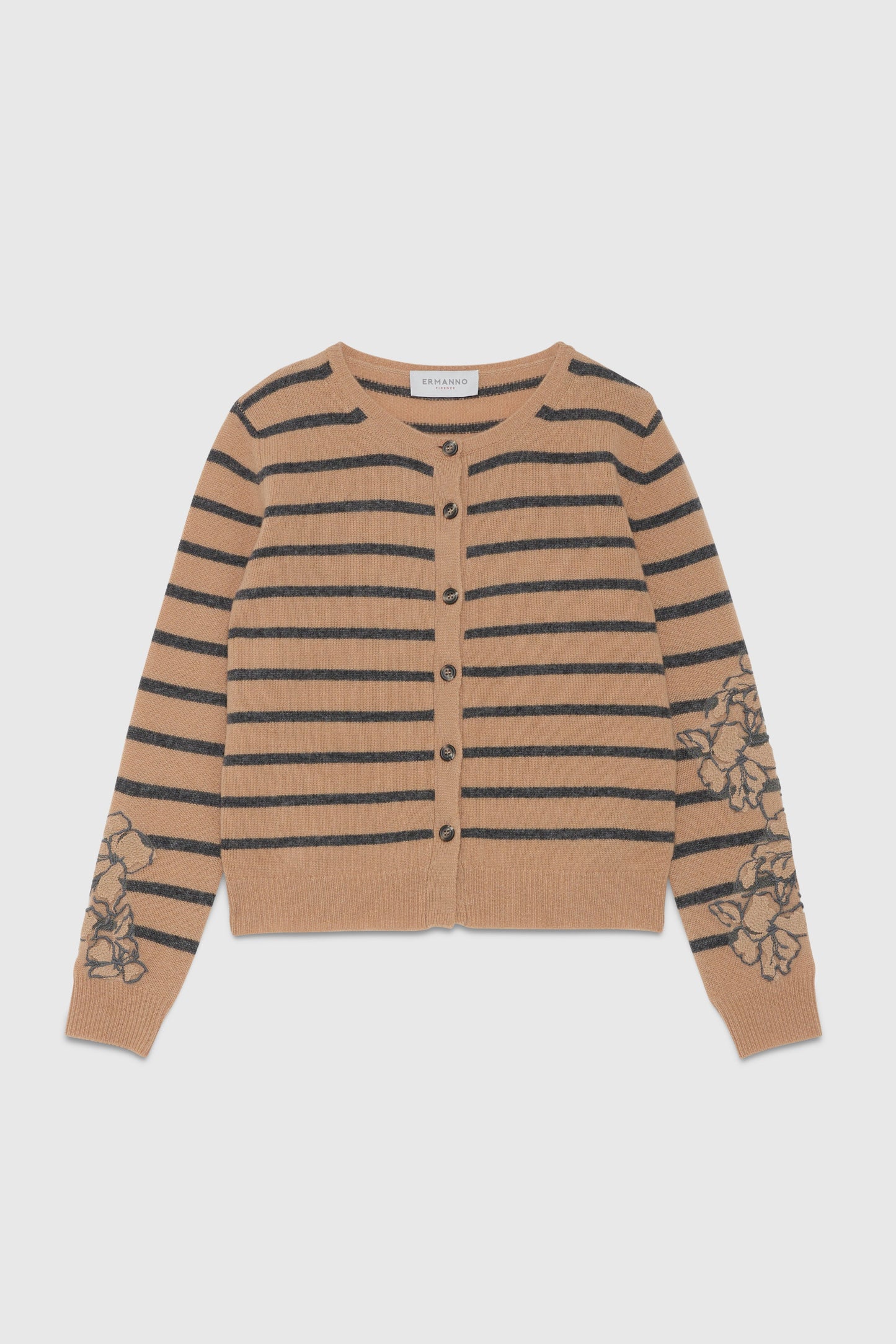 STRIPED CARDIGAN WITH EMBROIDERY