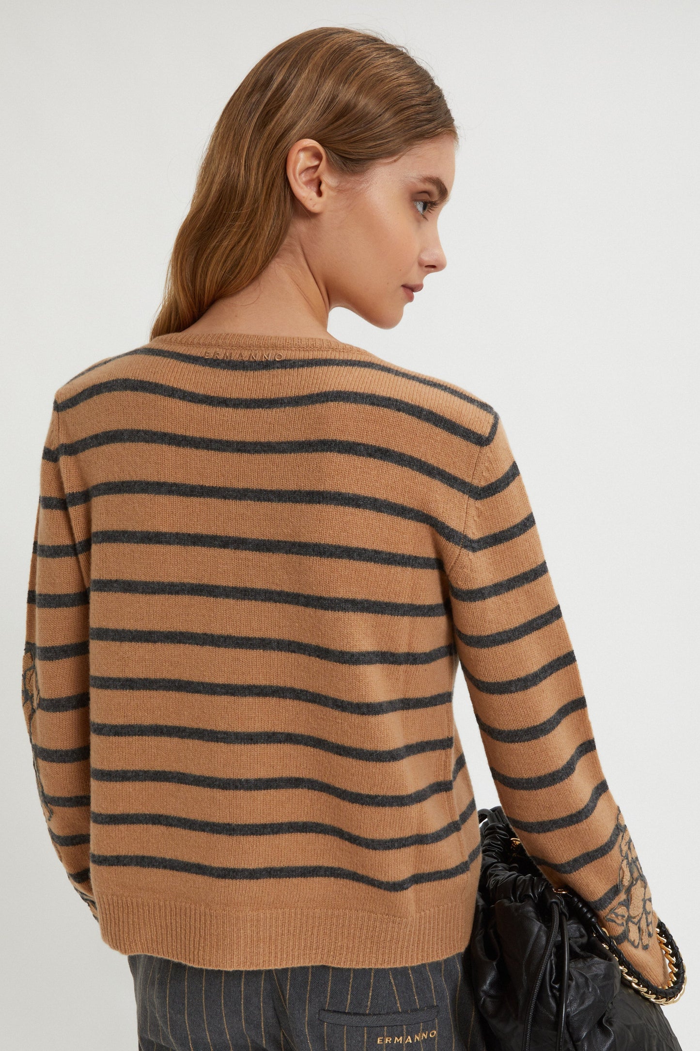 STRIPED CARDIGAN WITH EMBROIDERY