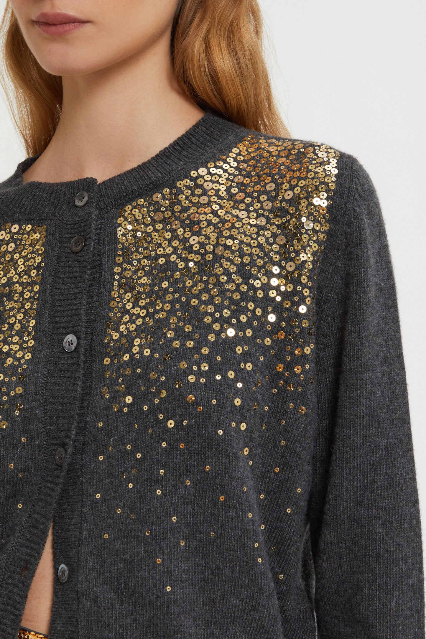 CARDIGAN AVEC BRODERIE DE PAILLETTES DEGRADÉ