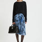 PLEATED PRINTED SKIRT