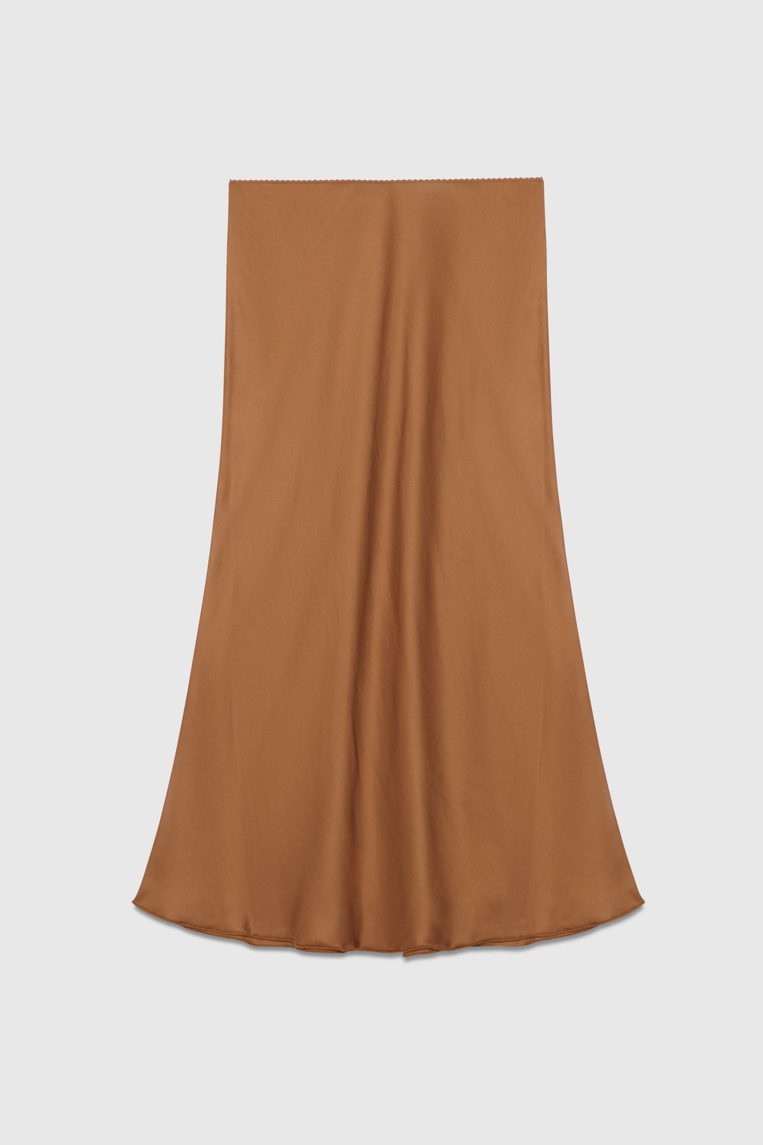 SATIN MIDI SKIRT WITH LACE